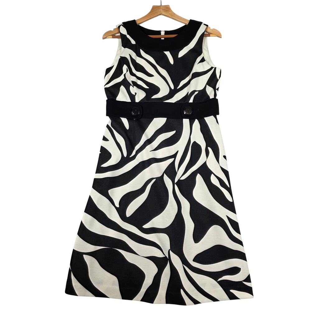 Eliza J Sleeveless Sheath Zebra Stripe Dress
